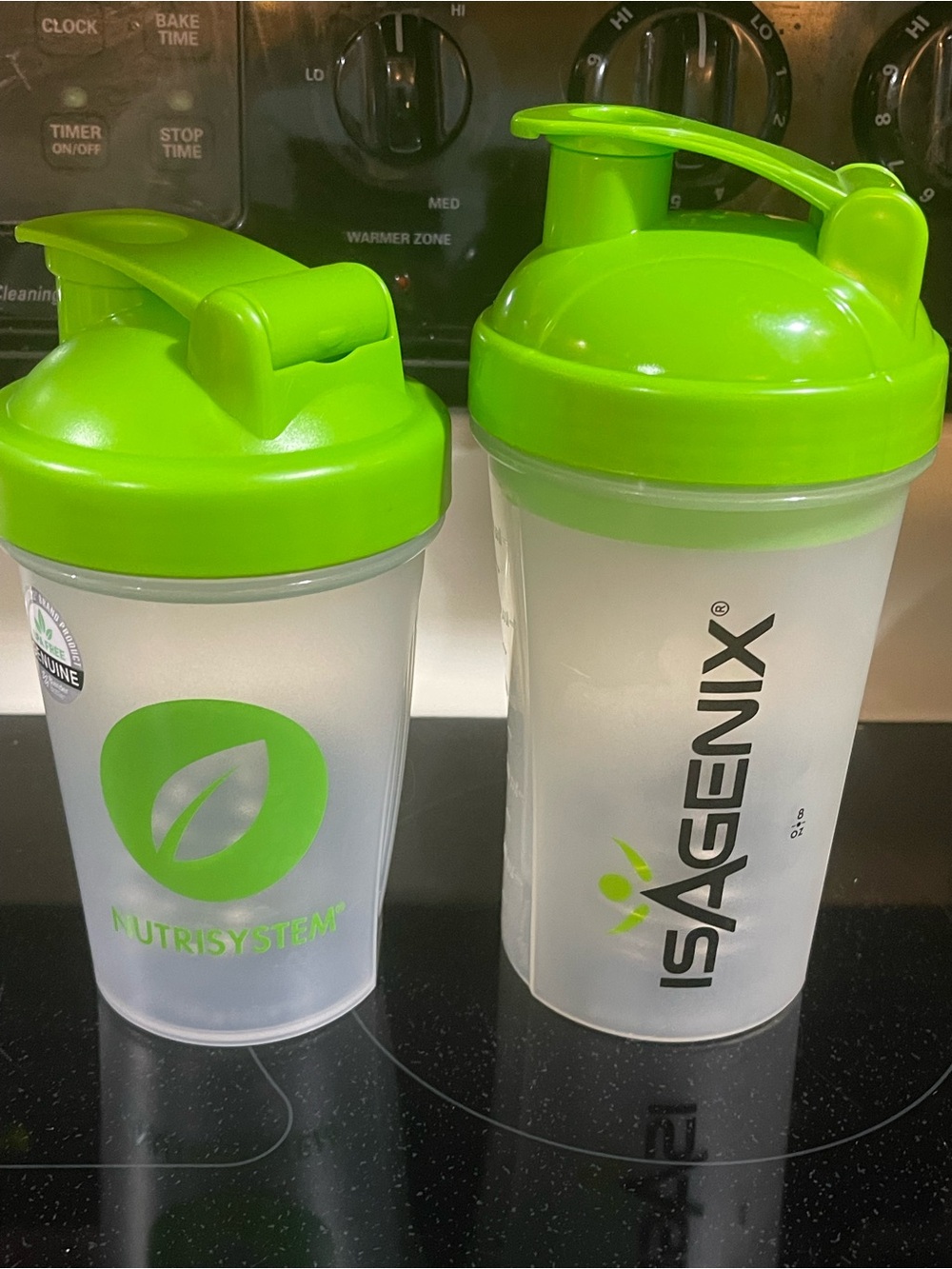 Isagenix & Nutrisystem Green-Top Shaker Bottles (Set of 2)